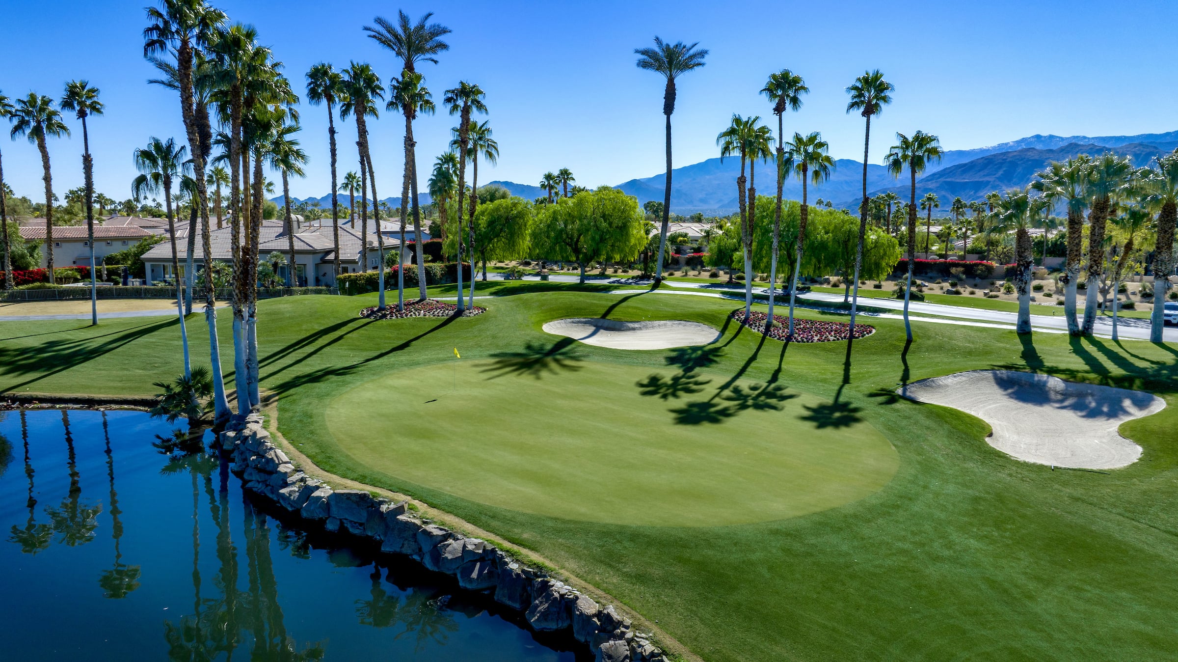 Palm-lined golf course at Mission Hills Country Club